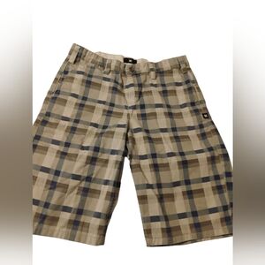 DC Men's Plaid Shorts - Blue and Tan guc